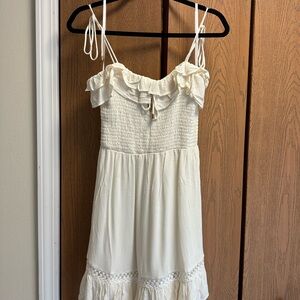 Selfie Leslie Cream Ruffle Mini Dress